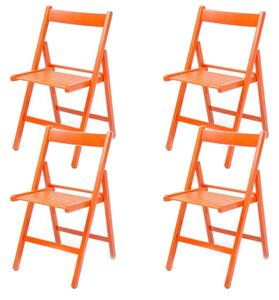 Set 4 Sedie pieghevoli 42,5x47,5x79 cm Penelope in legno arancio