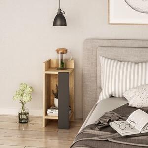 Comodino Sinistro 25x60x25 cm in MDF Elos Rovere