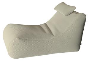 Lettino Chaise Lounge 120x70x65 cm con Cuscino in Poliestere Armonia Beige