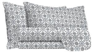 Set Lenzuola Matrimoniale con Stampa Sopra Sotto e Federe in Cotone Athena Dora Fumo