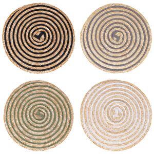 Set 4 Tovagliette Ø38 cm in Paglia e Carta VdE Tivoli 1996 Spiral