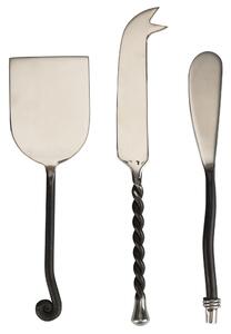 Set 3 Coltelli per Formaggio in Acciaio Lucido VdE Tivoli 1996 Materia Manici Neri