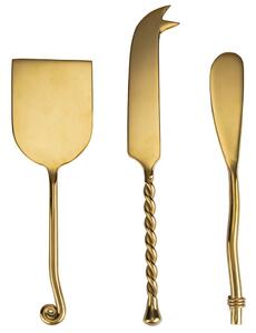 Set 3 Coltelli per Formaggio in Acciaio Lucido VdE Tivoli 1996 Materia Oro