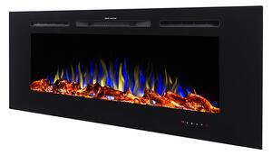 Camino Elettrico da Incasso 54,4x182,8x14 cm Effetto Fiamma 1500W Heracles