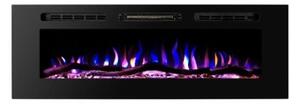Camino Elettrico da Incasso 46,5x91,4x12,1 cm Effetto Fiamma 1500W Amadeo 36 Nero