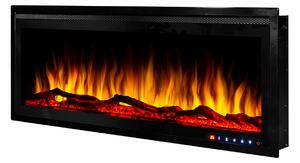 Camino Elettrico da Incasso 43,33x106x14,2 cm Effetto Fiamma 1500W Schubert 42 Nero
