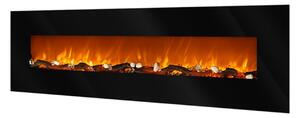 Camino Elettrico da Parete 55x182,2x14 cm Effetto Fiamma 1500W Elit