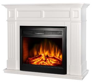 Camino Elettrico da Pavimento 100x132x30 cm Effetto Fiamma 1950W Sicilia & Carmen Panna