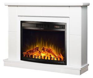 Camino Elettrico da Pavimento 84,5x110x30 cm Effetto Fiamma 1500W Maxim & Zakinthos Bianco