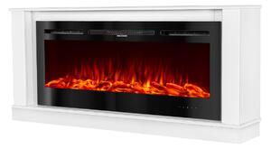 Camino Elettrico da Pavimento 72,5x158x30 cm Effetto Fiamma 1500W Bernard & Hermes Bianco