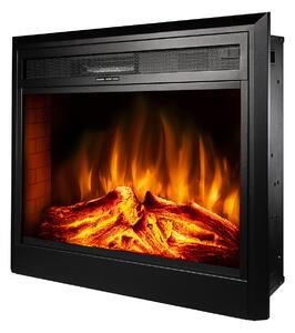 Camino Elettrico da Incasso 62,9x77,9x22 cm Effetto Fiamma 1950W Carmen Nero