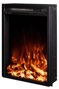 Camino Elettrico da Incasso 60x49,6x13,5 cm Effetto Fiamma 1500W Miriam Nero
