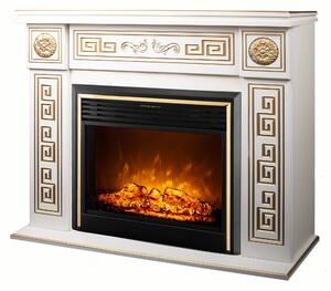 Camino Elettrico da Pavimento 101x140x33 cm Effetto Fiamma 1950W Versailles maxi & Richi Avorio