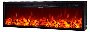 Camino Elettrico da Incasso 40x128x18 cm Effetto Fiamma 1500W Tanzania Nero