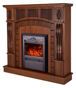 Camino Elettrico da Pavimento 112x115x30 cm Effetto Fiamma 2000W Amsterdam & Cristina Noce