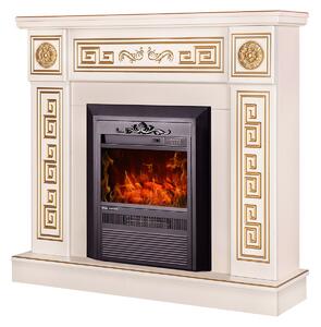 Camino Elettrico da Pavimento 102x110x30 cm Effetto Fiamma 2000W Versailles & Cristina Avorio
