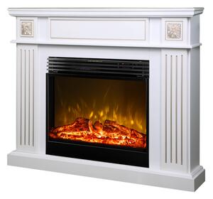 Camino Elettrico da Pavimento 99,8x128x33 cm Effetto Fiamma 1950W Napoleon & Mirabella Bianco