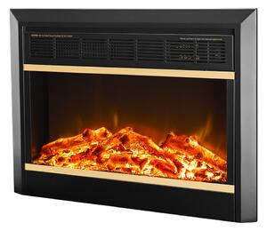 Camino Elettrico da Incasso 51,5x65,7x20,5 cm Effetto Fiamma 1500W Mars Nero