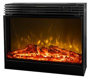 Camino Elettrico da Incasso 59,62x70x22 cm Effetto Fiamma 1950W Mirabella Nero