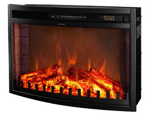 Camino Elettrico da Incasso 50,6x71,1x20,4 cm Effetto Fiamma 1500W Zakinthos Nero