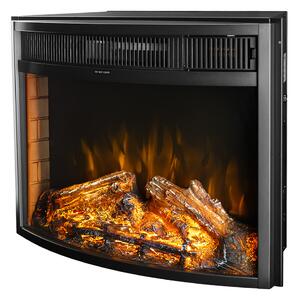 Camino Elettrico da Incasso 49,5x66x26 cm Effetto Fiamma 1500W Ararat Nero