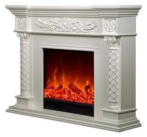 Camino Elettrico da Pavimento 102x120x33 cm Effetto Fiamma 1500W Milano Marrone