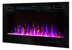 Camino Elettrico da Incasso 54,4x91,5x14 cm Effetto Fiamma 1500W Adeli