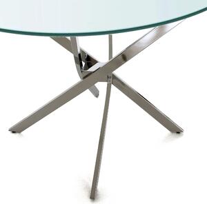 Tavolo Royal Vetro Rotondo Vetro Gambe Cromate