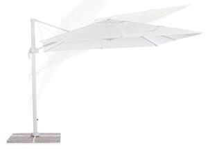 Ombrellone 3x3 m in alluminio bianco laterale con Airvent elegante rotazione 360 gradi Premium White