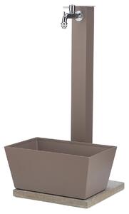 Fontana da Giardino con Rubinetto Vaschetta e Base Belfer 42/QVR Tortora
