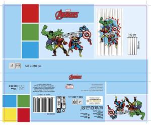 Tenda semi-filtrante Avengers multicolore occhielli 140x280 cm