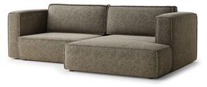 Divano angolare marrone allungabile/con contenitore (con penisola a destra/con chaise lounge) con rivestimento in ciniglia Velto – Maison de Rêve