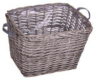 Porta Legna Rettangolare in Vimini Larghezza 55 cm