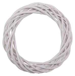 Set 12 Coroncine Bianche di Rattan Larghezza 15 cm