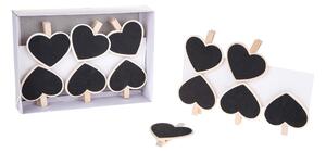 Set 12 Mollette con Cuori Lavagne Ø 7 cm