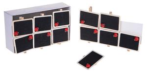 Set 12 Mollette con Lavagne Rettangolare e Coccinella Ø 6 cm