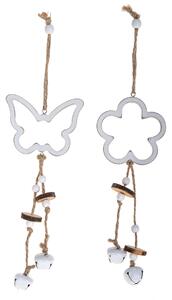 Set 12 Decori Fiore Farfalla da Appendere H 30 cm
