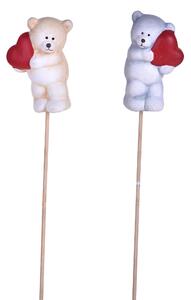Set 12 Rami in Legno Orsetto con Cuori H 27 cm