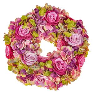 Corona con Fiori di Rose e Ortensie Ø 30 cm