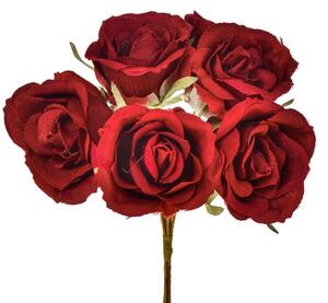 Set 12 Rami Rose Rosse Artificiali da 6 H 135 cm