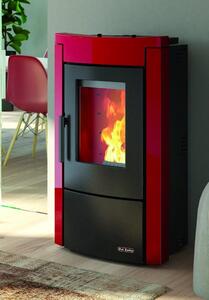 Dal Zotto Stufa a Pellet Idro 12 kW Capacit serbatoio 20 Kg Termostufa Volume 344 m con Cronotermostato colore Bordeaux - Wanna Idro