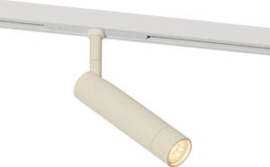 Faretto moderno beige e bianco per sistema binario monofase - Slimline Uzzy