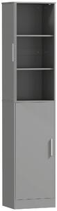 HOMCOM Colonna bagno con 2 ante e 4 ripiani regolabili, 40 x 35 x 180 cm, grigio | Aosom Italy