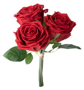 Set 2 Bouquet Artificiali Rose con 3 Fiori 30 cm Natale Touch