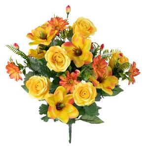 Set 2 Bouquet Artificiali Rose e Magnolia per 18 60 cm