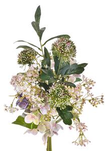 Set 2 Bouquet Artificiali Legato con Ortensie H 55 cm