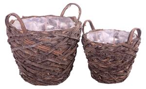 Set 2 Cesti in Materiale Naturale con Manici H 26 cm