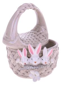 Set 2 Cestini Apribili con Conigli H 16 cm