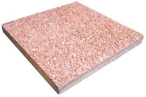 Base in cemento per ombrelloni lastre in marmo e ghiaia - 14 kg Rosso Verona (40x40)