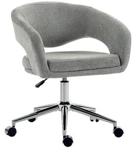 HOMCOM Sedia Ufficio Ergonomica in Chenille con Altezza Regolabile, Grigio | Aosom Italy